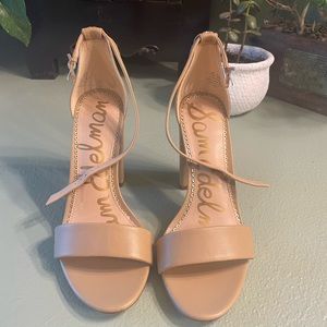 Sam Edelman open toe block heel 7.5 soft beige